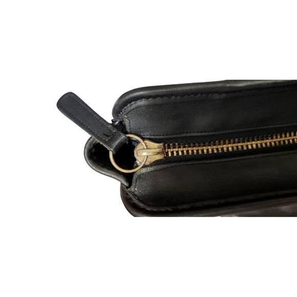 Coach Rare Vintage Black Leather Briefcase Laptop Bag Attache Tote Made In USA - Picture 7 of 16